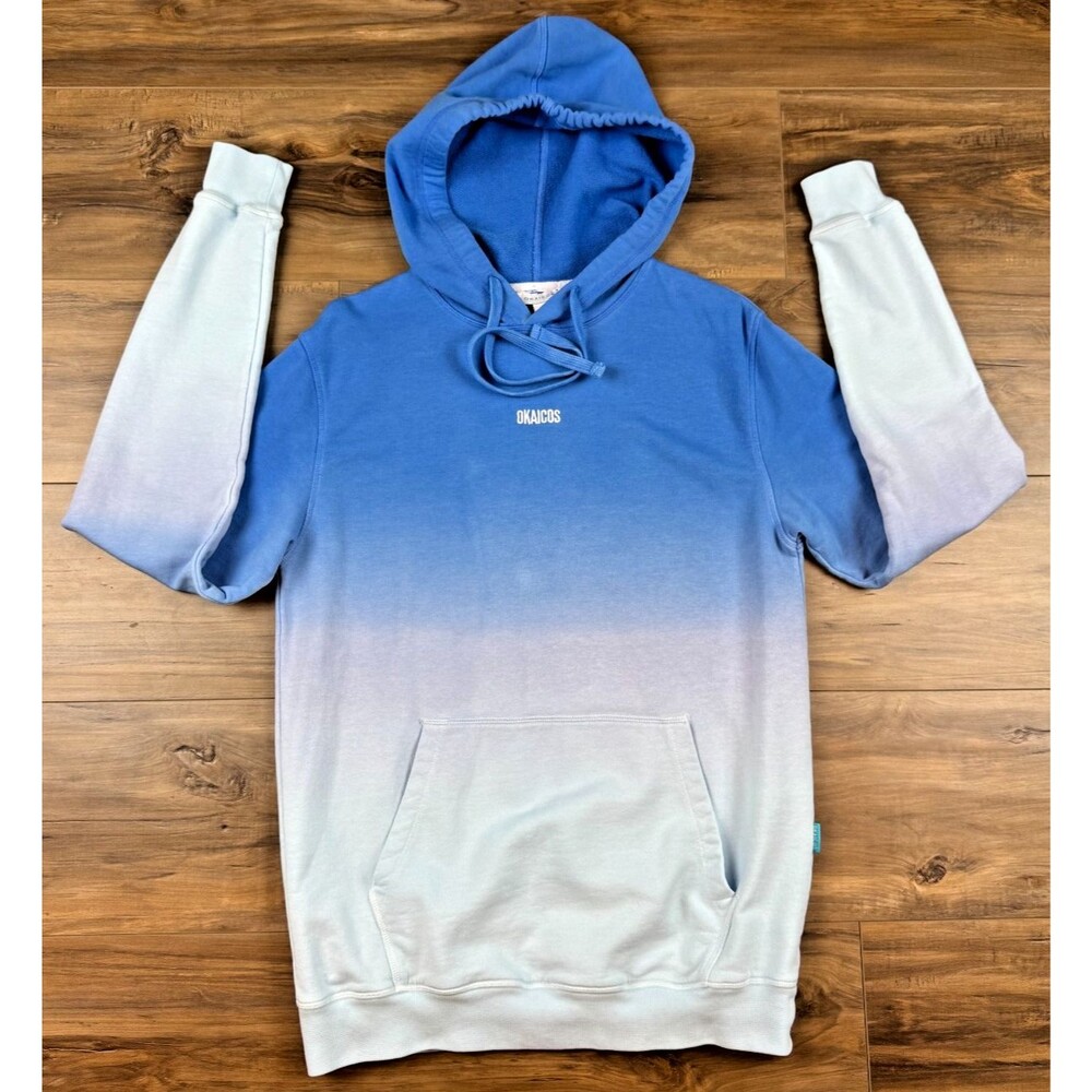 OKAICOS  Blue Gradient Dyed Hoodie Small